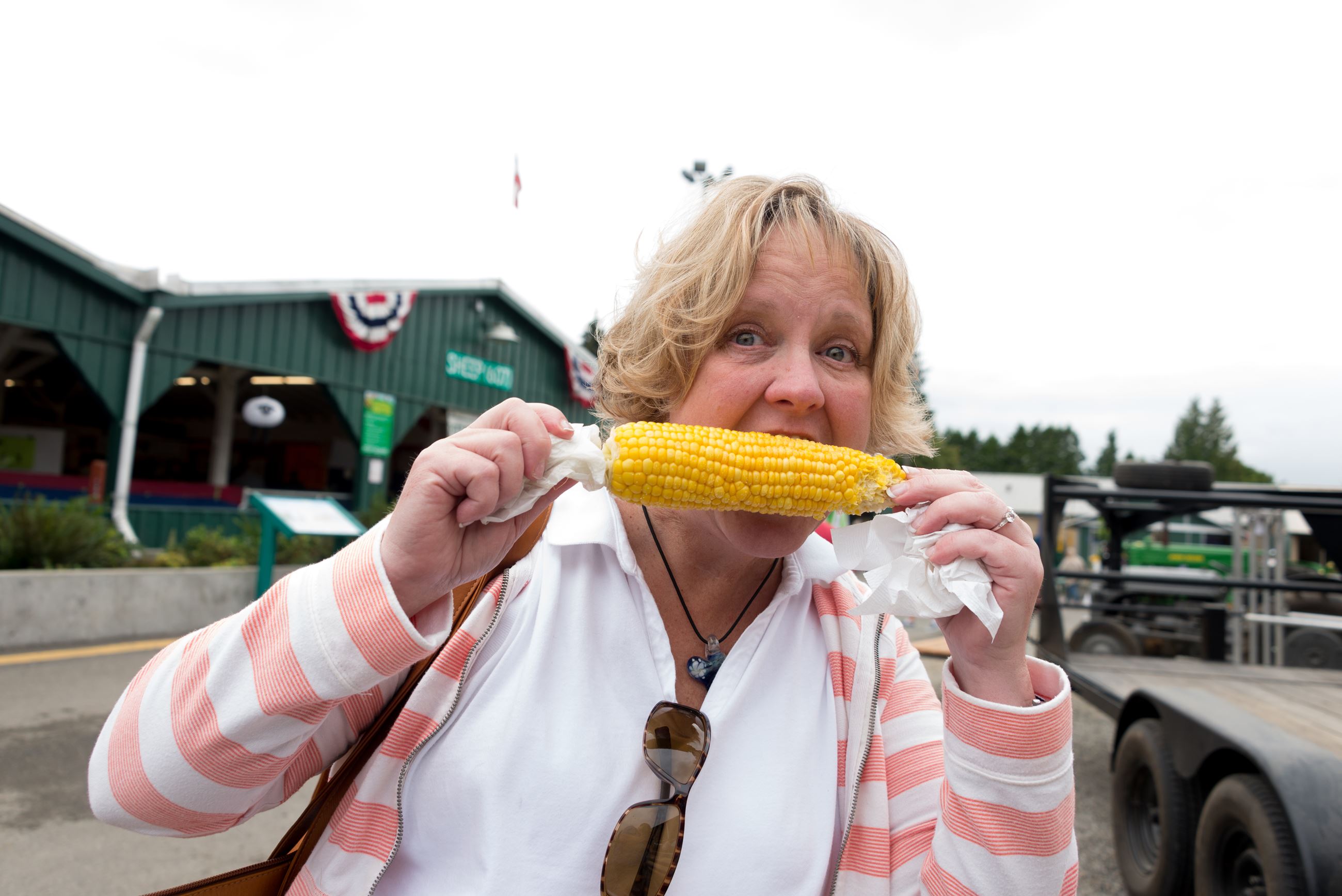 A Woman Eating Corn on the Cob