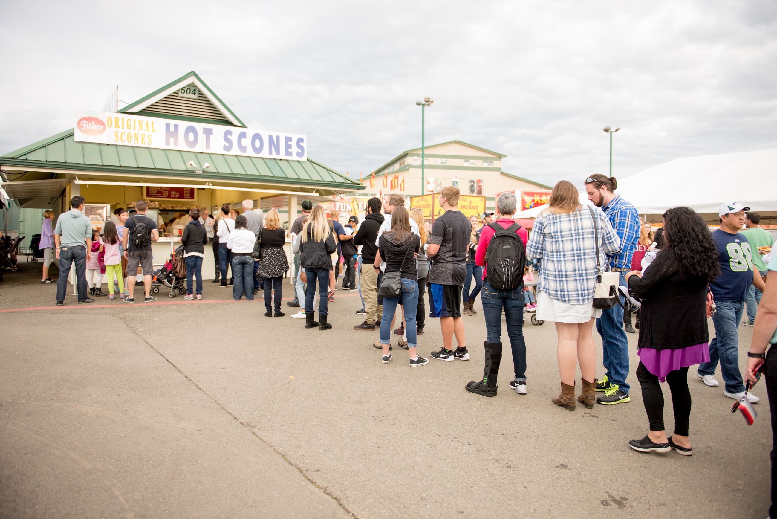People Waiting in Line for Food