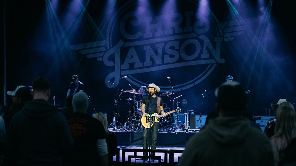 Chris Janson on stage. 