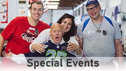 Special Events button, family enjoying the Fair, grayed out because button is clicked