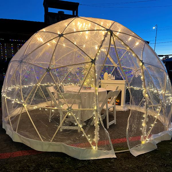 Image of igloo that you can rent at holiday spark at the Evergreen Fair Park Dec 4-7
