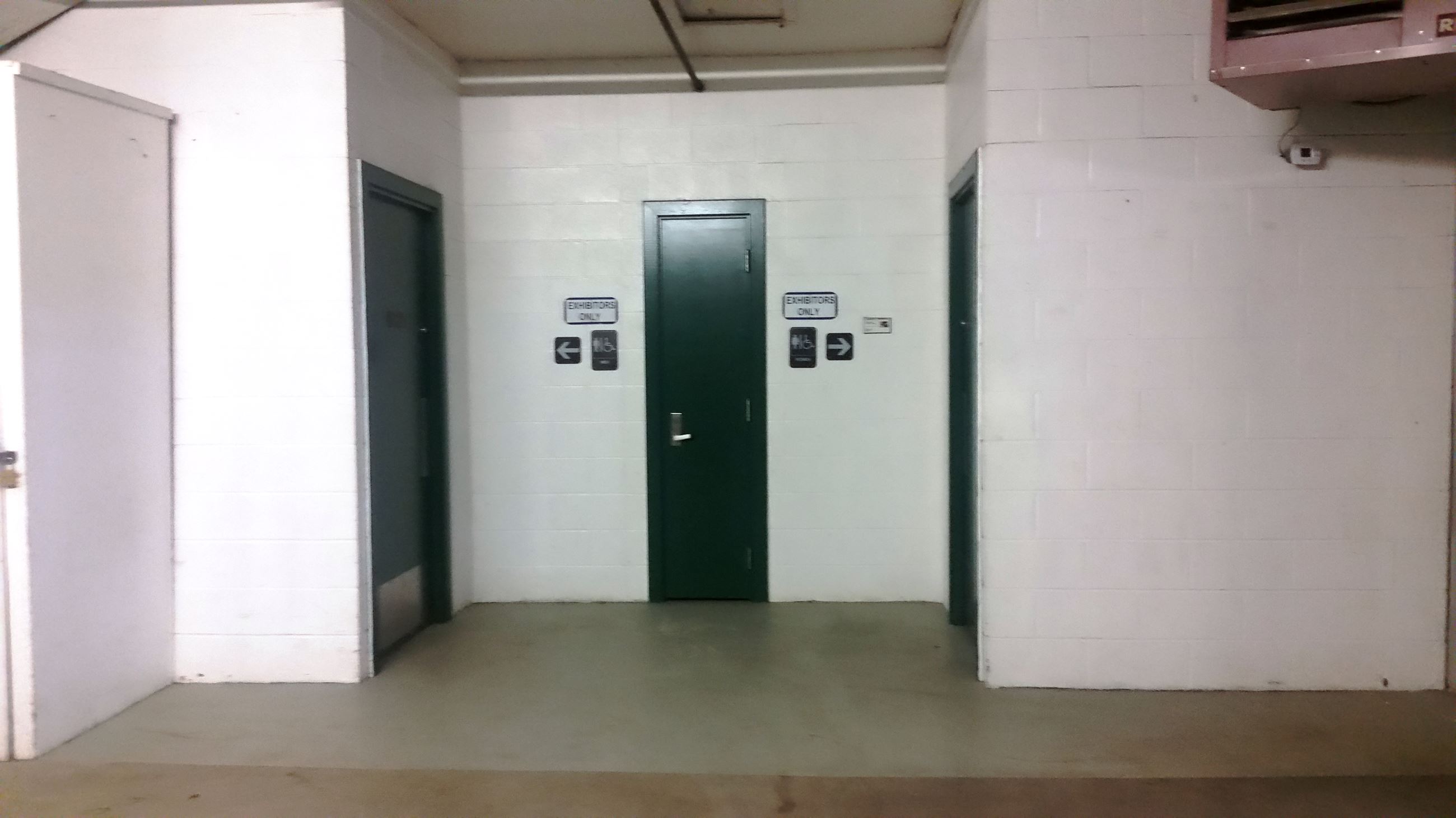 View from outside Pavilion restrooms